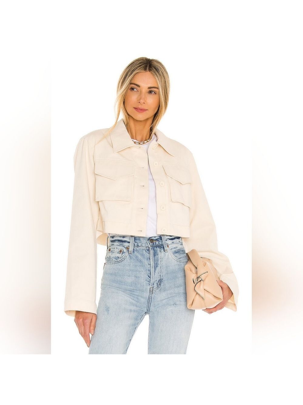 Lovers And Friends Angeles Cropped Jacket in Ivory
